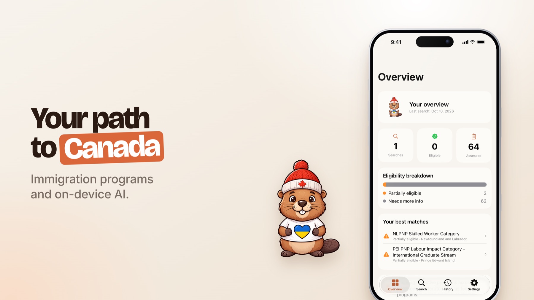 MyPR — your path to Canada: immigration programs and on-device AI assessment