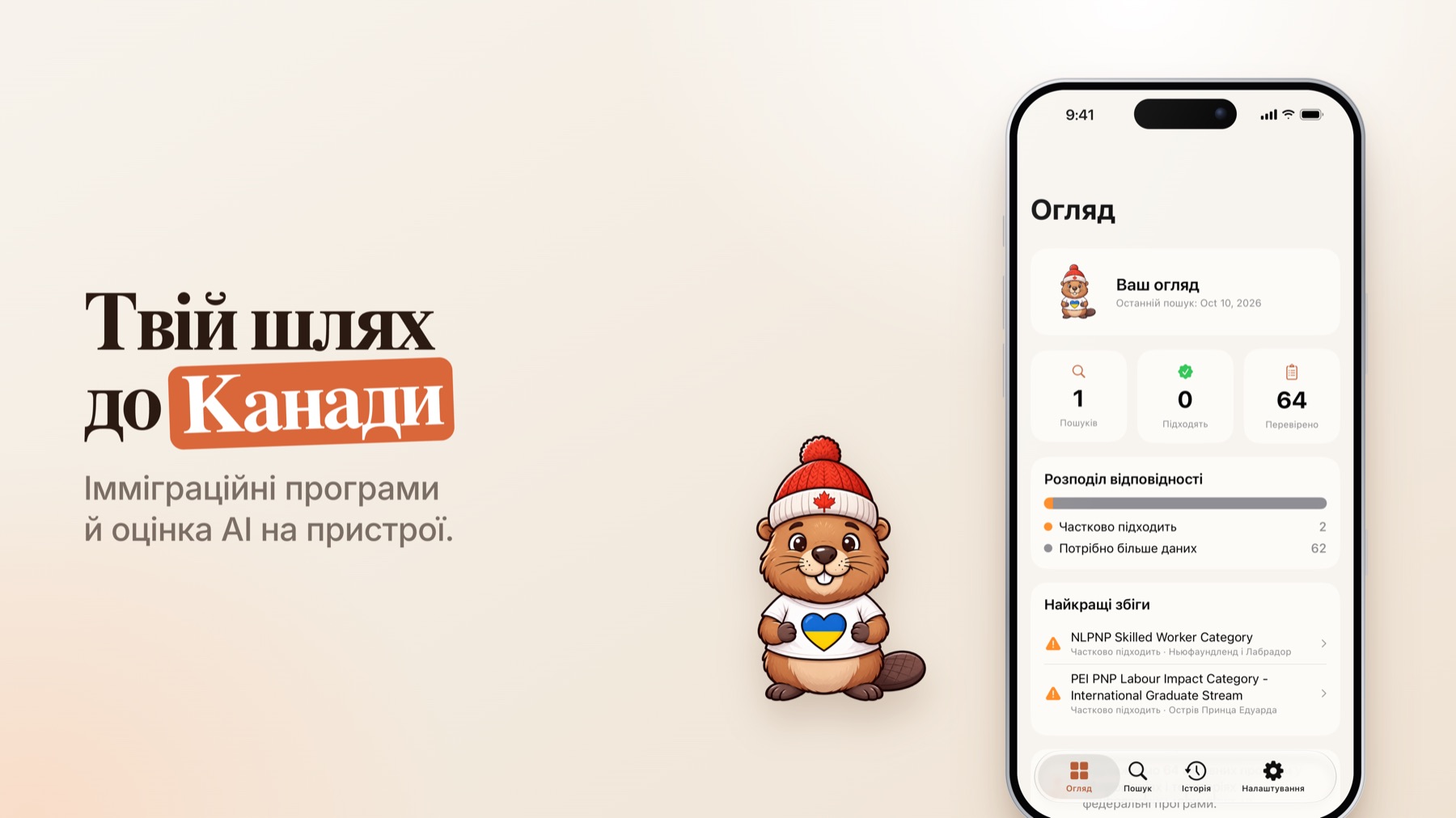 MyPR — твій шлях до Канади: імміграційні програми й оцінка AI на пристрої
